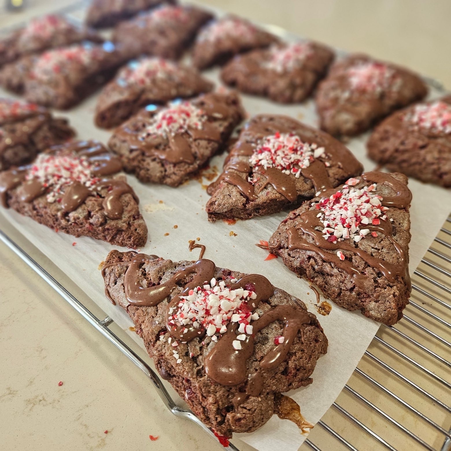 Chocolate peppermint scones