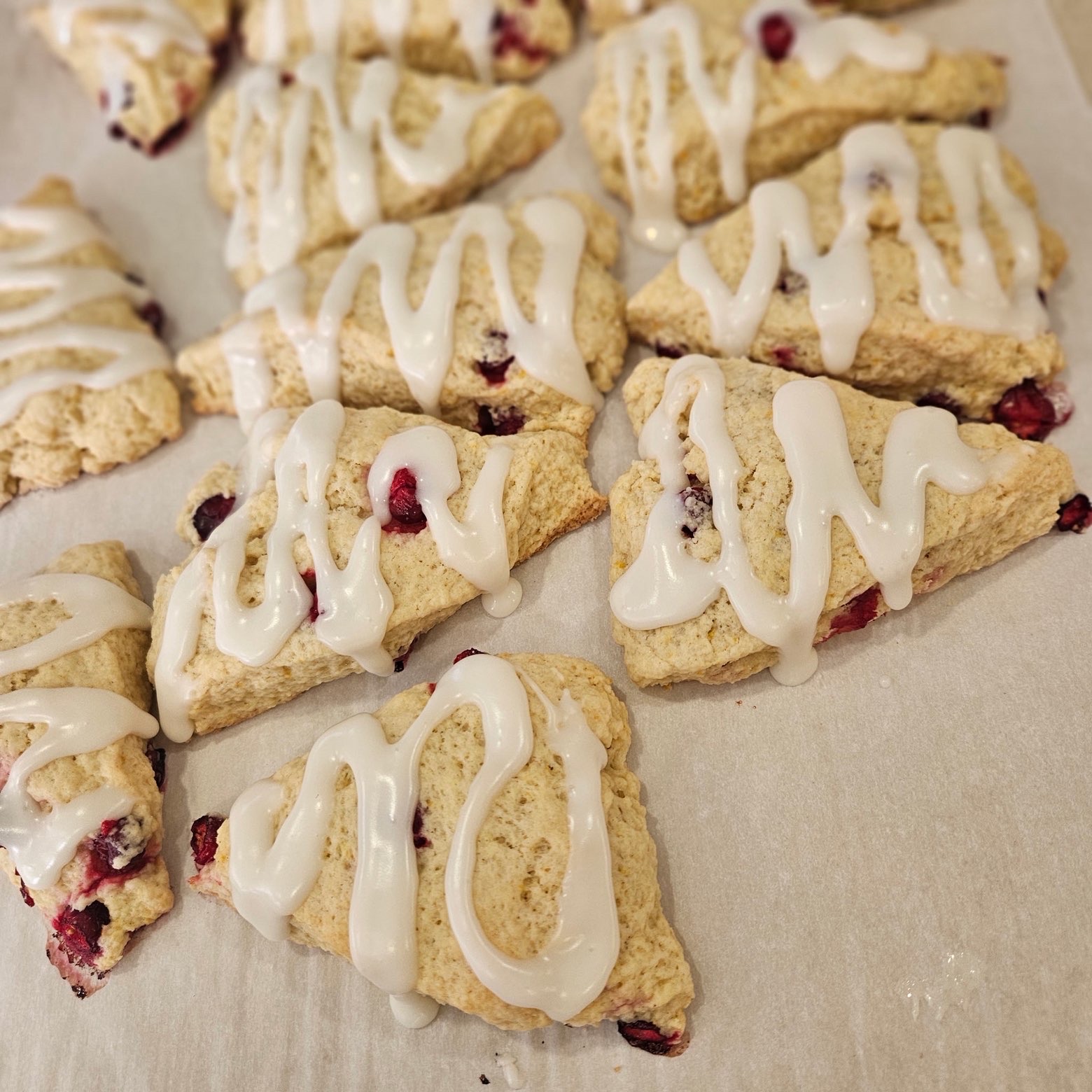Cranberry glazed scones